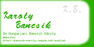 karoly bancsik business card