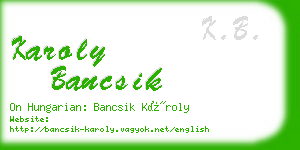 karoly bancsik business card